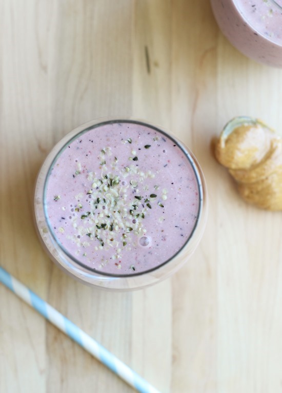 Peanut Butter and Jelly Hemp Seed Smoothie | Making Thyme for Health
