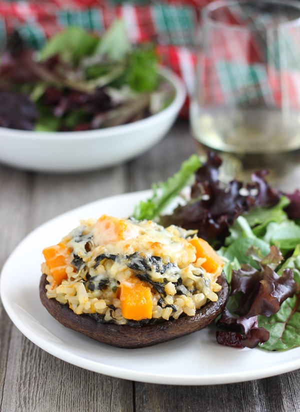 Butternut Squash Risotto Stuffed Mushrooms | the perfect gluten-free vegetarian meal for any special occasion! 