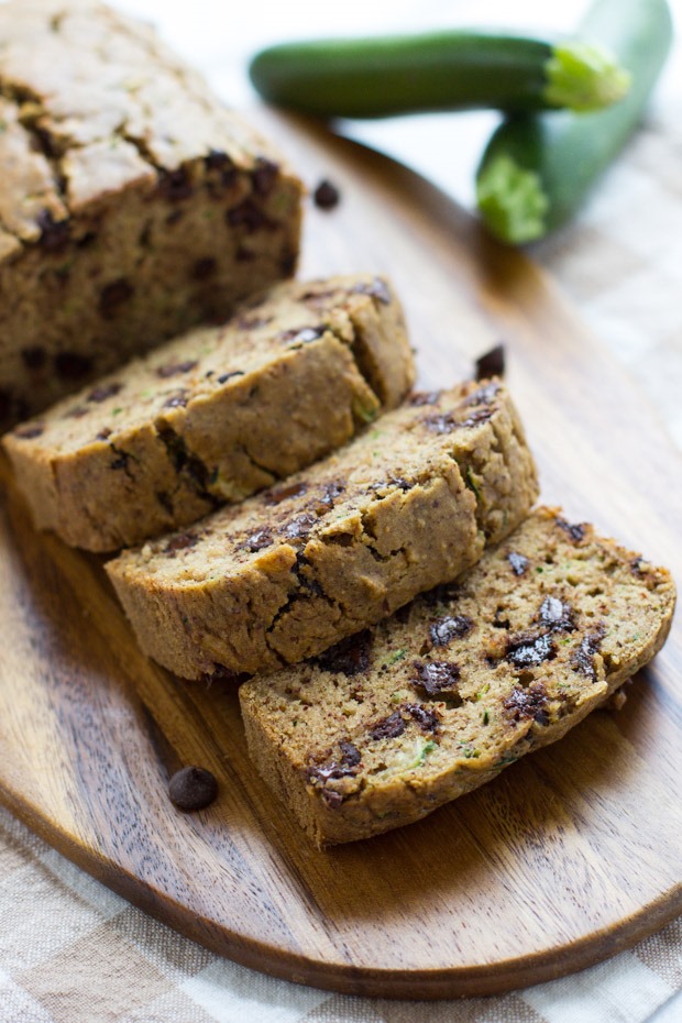 Gluten-free Zucchini Bread- made without any starches, gums, or refined sugar! #cleaneating