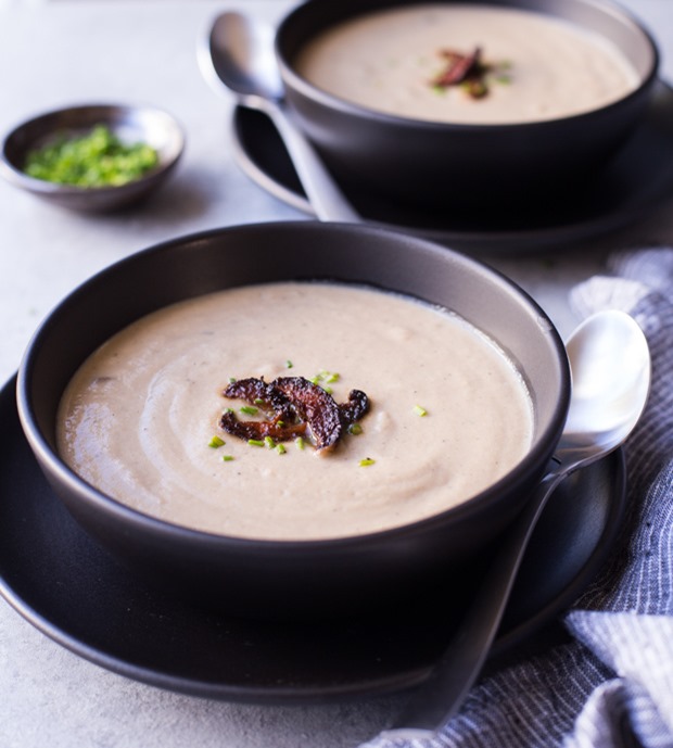 Vegan "Cream" of Mushroom Soup- so rich and creamy you would never guess it's dairy-free! 