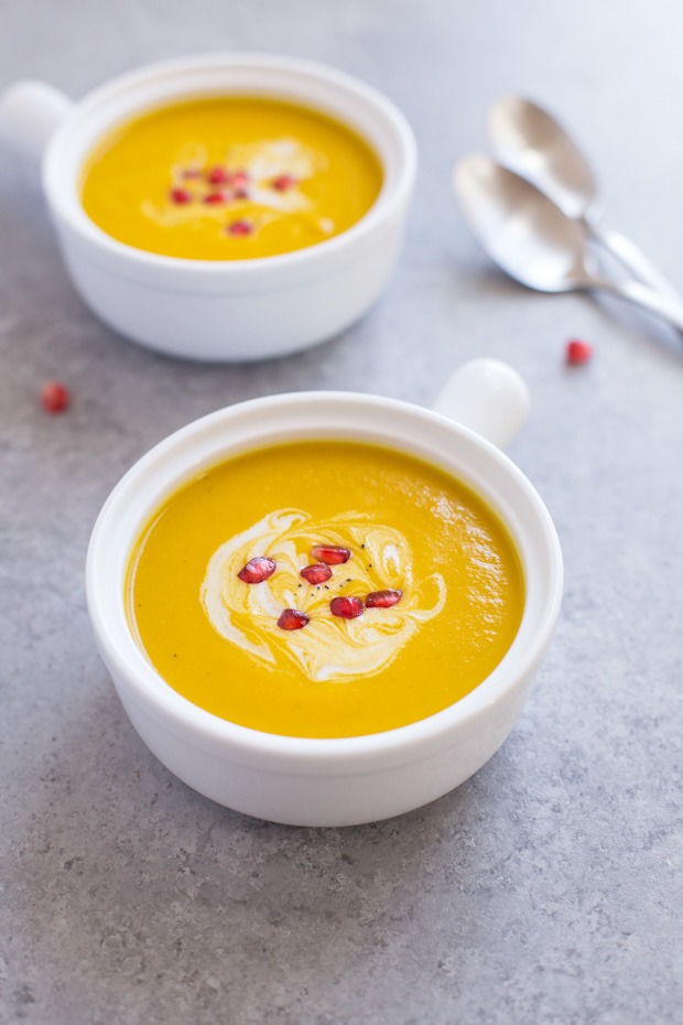 Roasted Acorn Squash Apple Soup from Making Thyme for Health