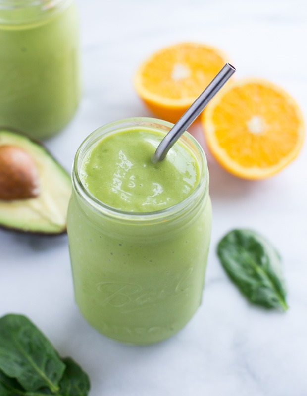 Orange Avocado Smoothie- packed with vitamin C and healthy fats that help stabilize your hormones! (dairy-free and vegan)