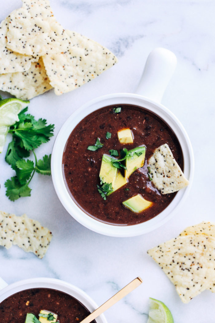 5-Ingredient Black Bean Soup from Making Thyme for Health