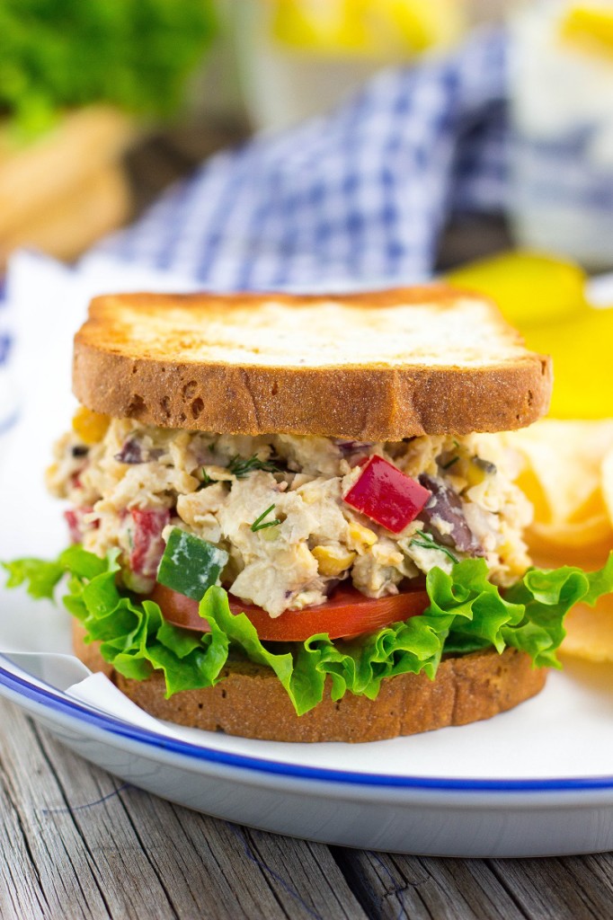Greek Chickpea Salad Sandwiches from She Likes Food