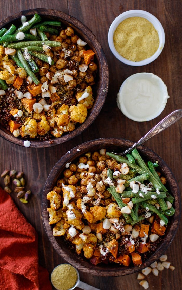 Roasted Vegetable Red Quinoa Buddha Bowls from The Roasted Root