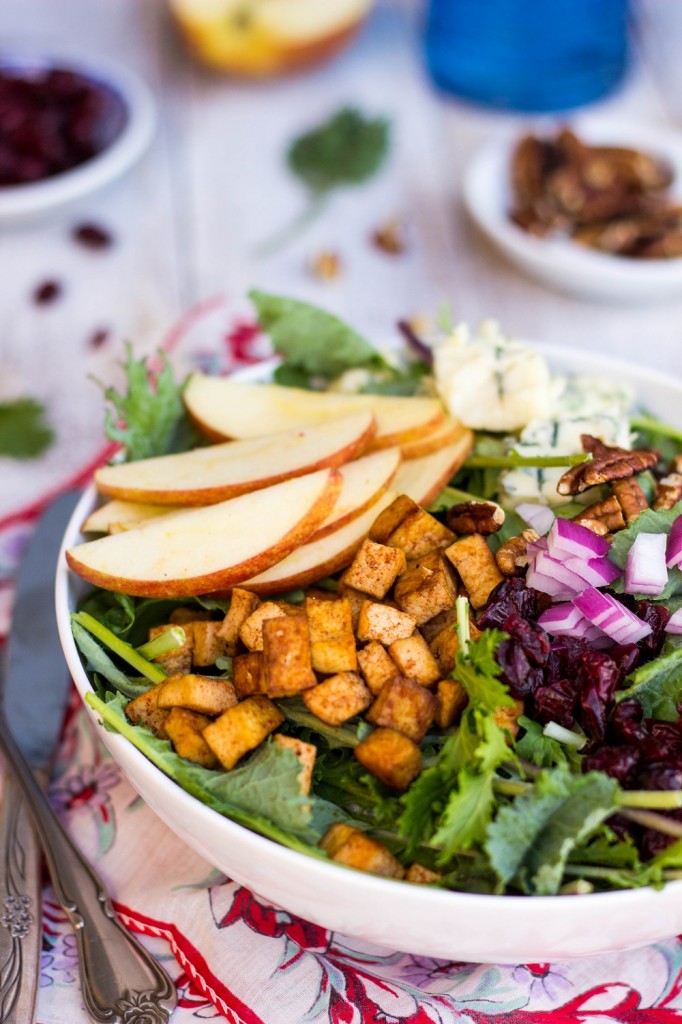 Blue Cheese, Apple & Tofu Salad from She Likes Food