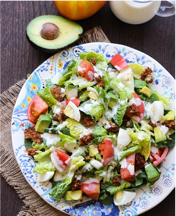 Healthy Cobb Salad with Yogurt Ranch Dressing 9