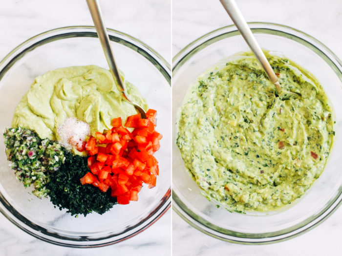 Guac-Kale-Mole- a classic guacamole with a twist, this recipe will have everyone coming back for second servings of greens!