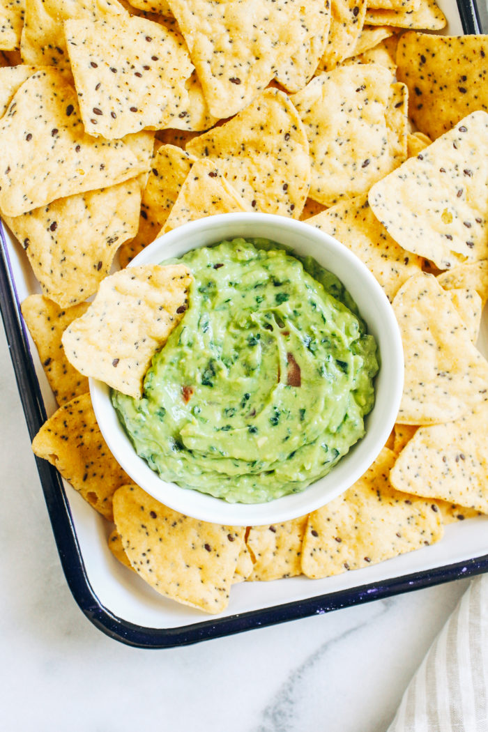 Guac-Kale-Mole- a classic guacamole with a twist, this recipe will have everyone coming back for second servings of greens!