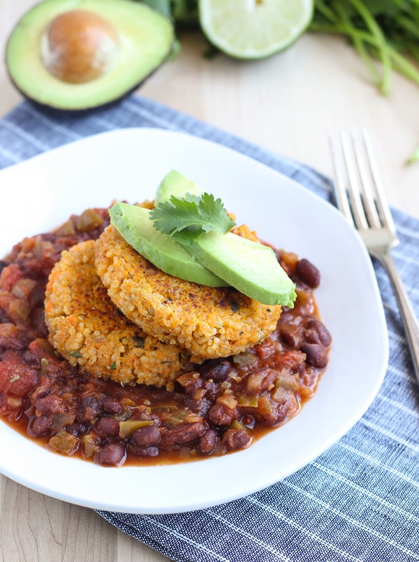Sweet Potato Fritters with Black Bean Salsa      