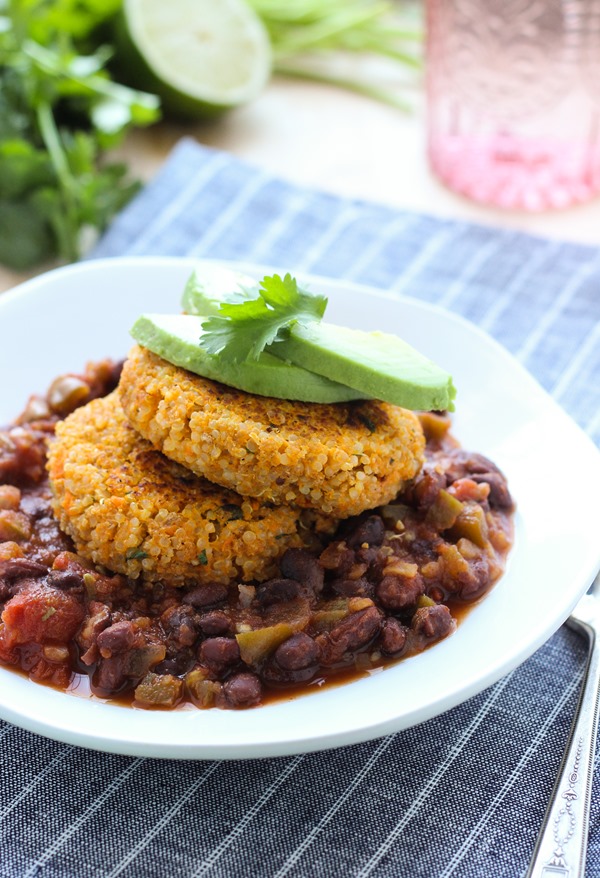 Sweet Potato Fritters with Black Bean Salsa 