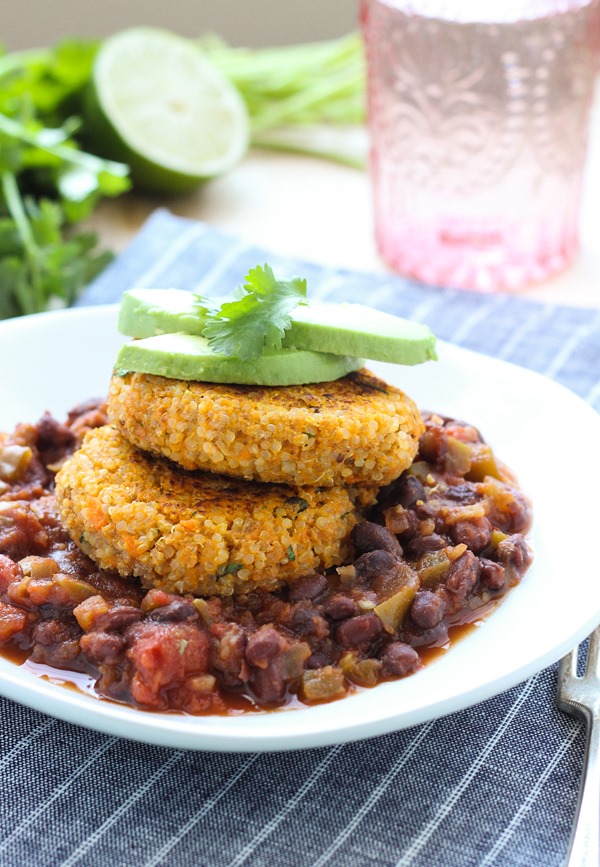 Sweet Potato Fritters with Black Bean Salsa