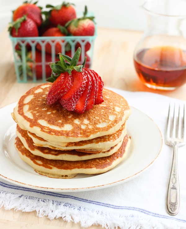  Quinoa Greek Yogurt Pancakes- so light and fluffy you'd never guess these are gluten-free.