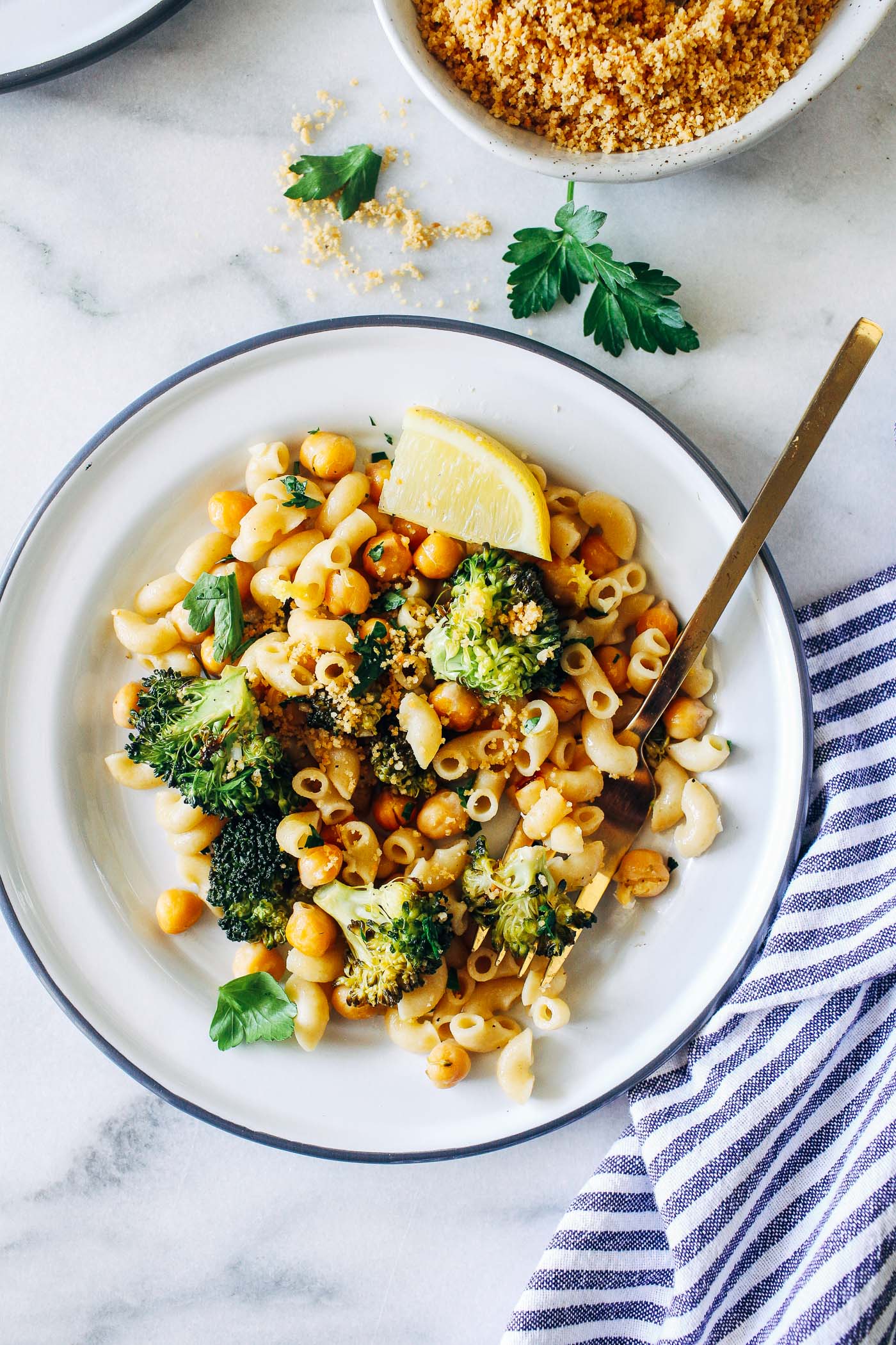 Roasted Broccoli And Chickpea Lemon Pasta Making Thyme For Health