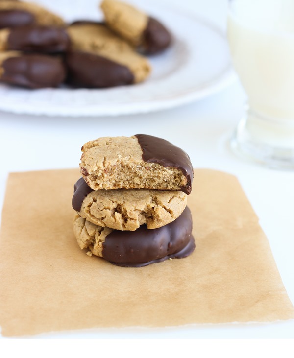 Chocolate Dipped Peanut Butter Cookies 
