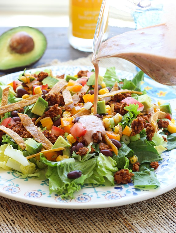 Taco Salads with Chickpea 'Beef'  