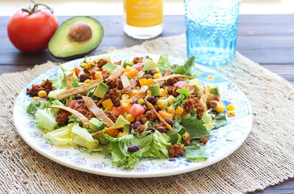 Taco Salads with Chickpea 'Beef'   