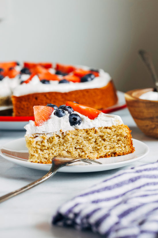 Vanilla Almond Flour Cake with Berries and Whipped Cream Making Thyme