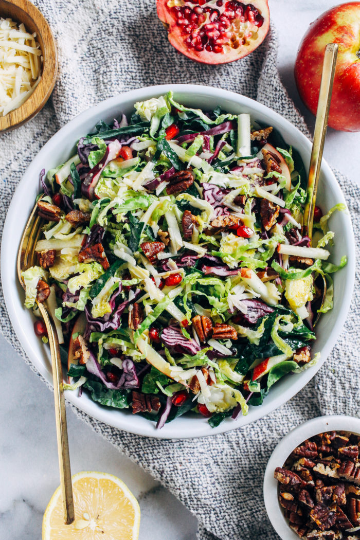 The Ultimate Fall Salad- made with a combination of fall's best produce, this colorful salad is bursting with delicious texture and flavor. Perfect for your holiday table or to prep for healthy lunches!
