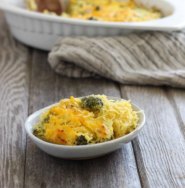 Broccoli Cheddar Spaghetti Squash Bake 5