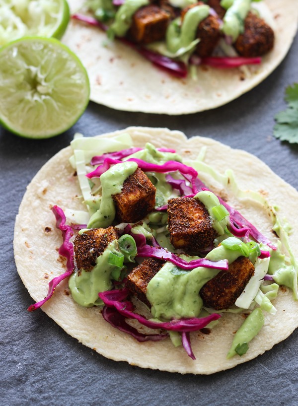 Crispy Blackened Tofu Tacos from Making Thyme for Health