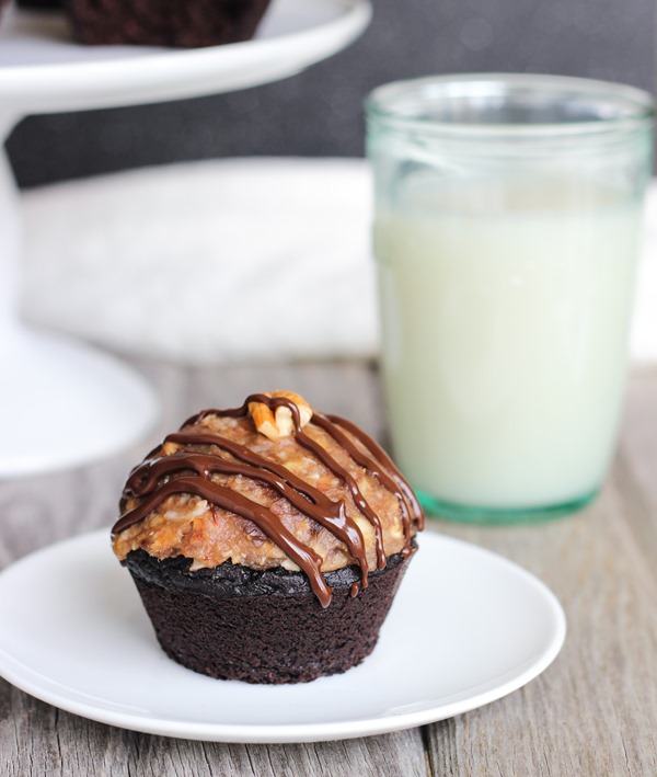 Flourless German Chocolate Cupcakes- made from ingredients that are actually good for you!  #glutenfree #bestever