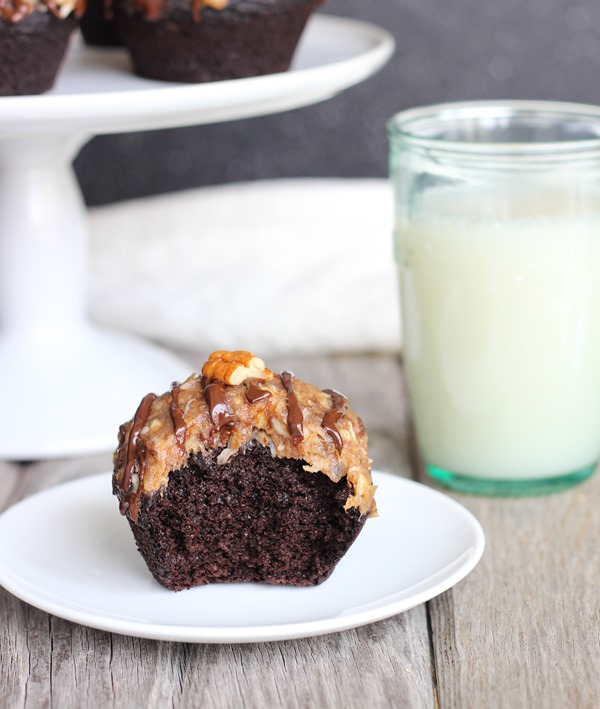 Flourless German Chocolate Cupcakes- made from ingredients that are actually good for you!  #glutenfree #bestever