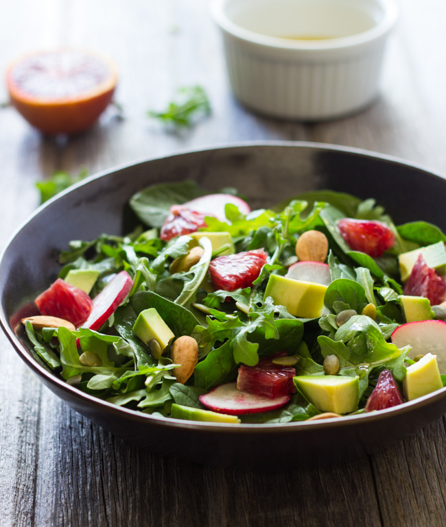 Orange Avocado and Arugula Salad- bursting with flavor and packed full of vitamin C! 