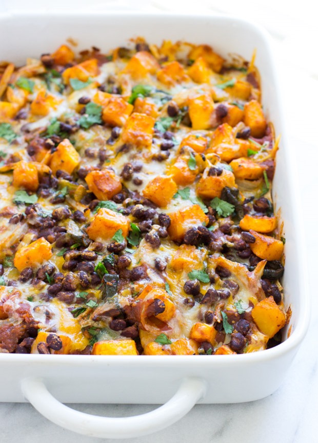 Butternut Squash Enchilada Casserole from Making Thyme for Health