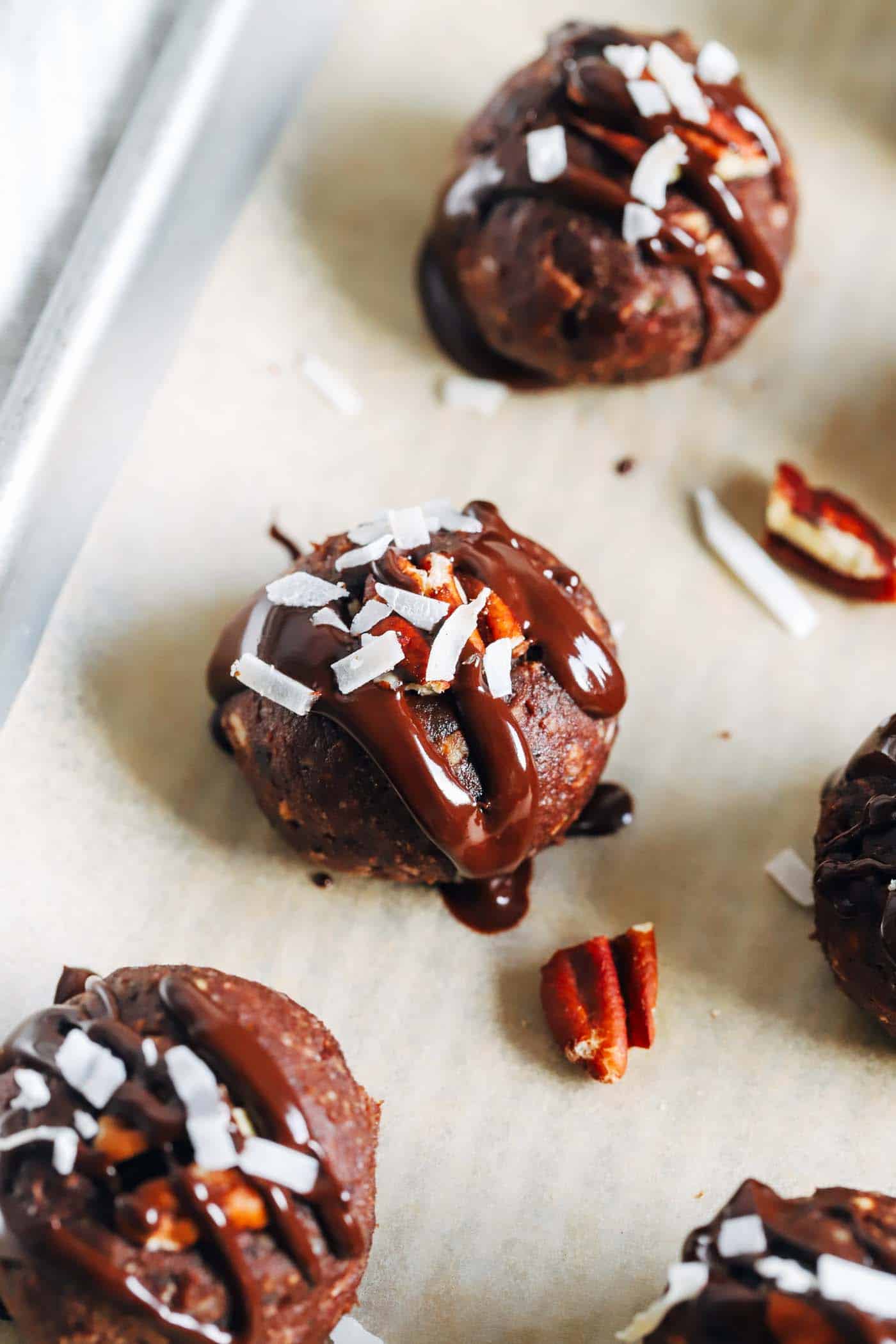 German Chocolate Protein Brownie Bites