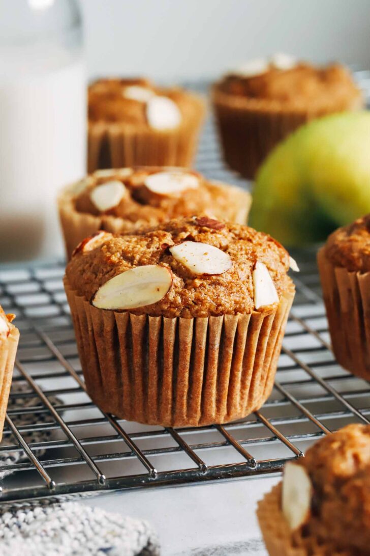Made with rolled oatmeal and almond butter, no one would ever guess these apple muffins are dairy-free and gluten-free!