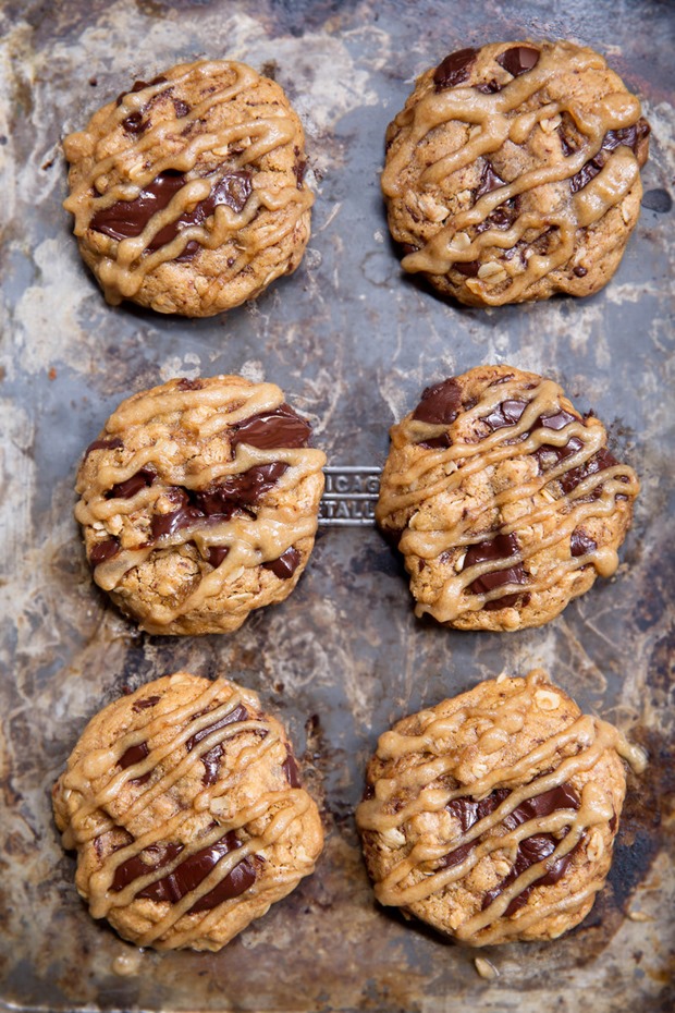 Whole Wheat Chocolate Chip Cookies with Salted Date Caramel