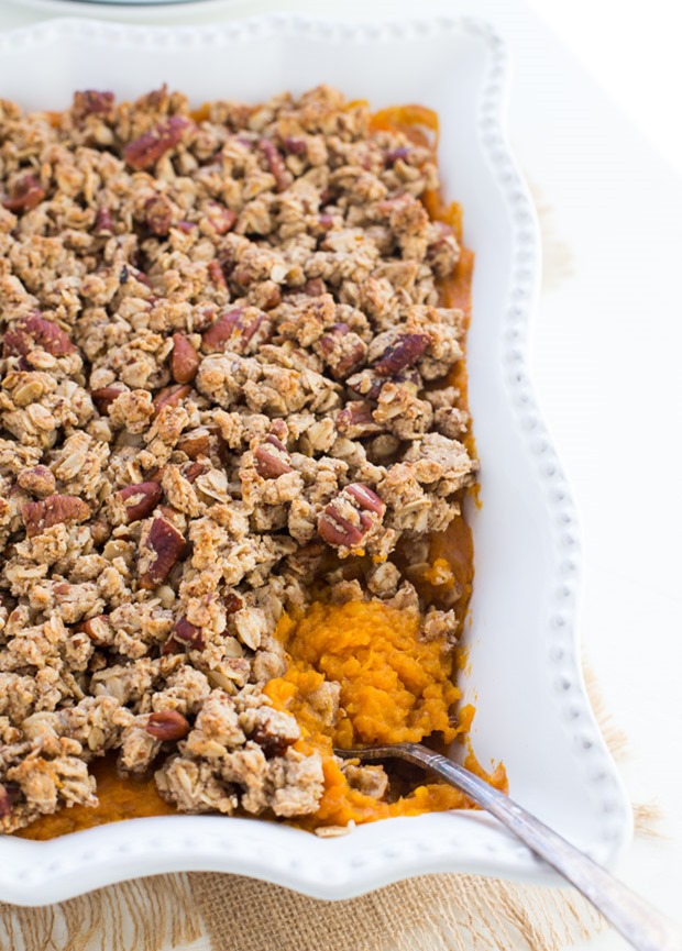 Butternut Squash and Sweet Potato Casserole with Pecan Crumble - Making ...