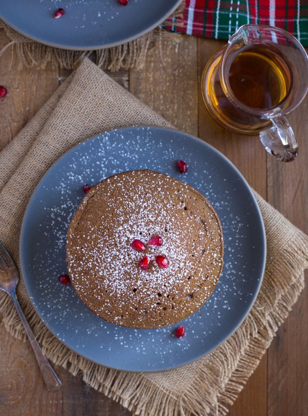 Pumpkin Gingerbread Pancakes- made with wholesome ingredients and packed with gingerbread flavor! {gluten-free, dairy-free and refined sugar-free}
