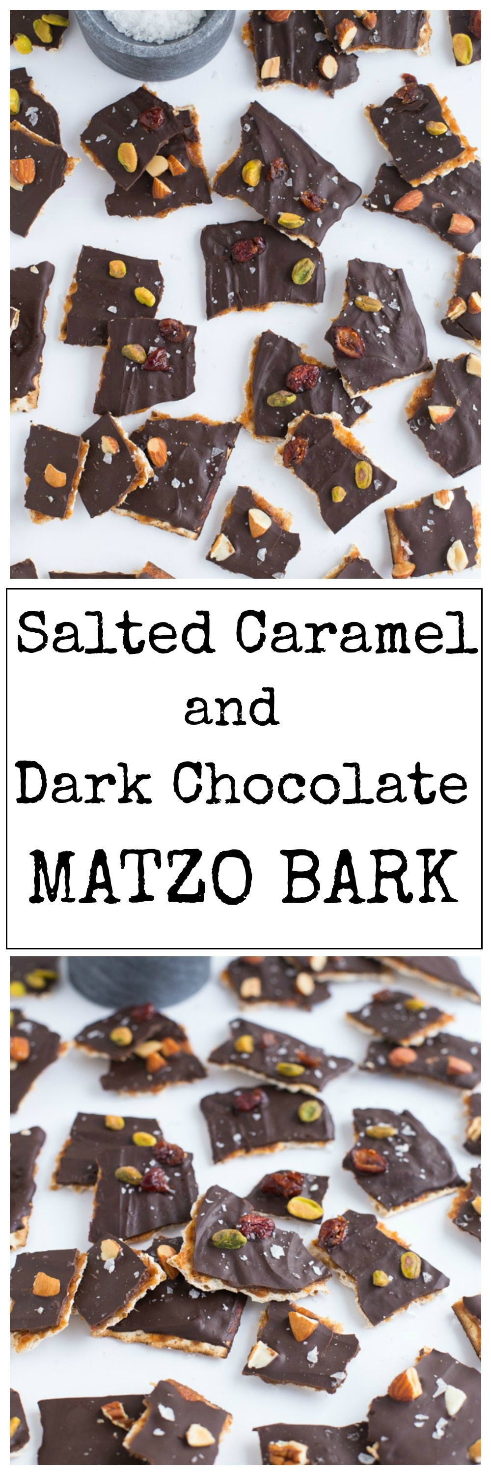 Salted Caramel and Dark Chocolate Matzo Bark