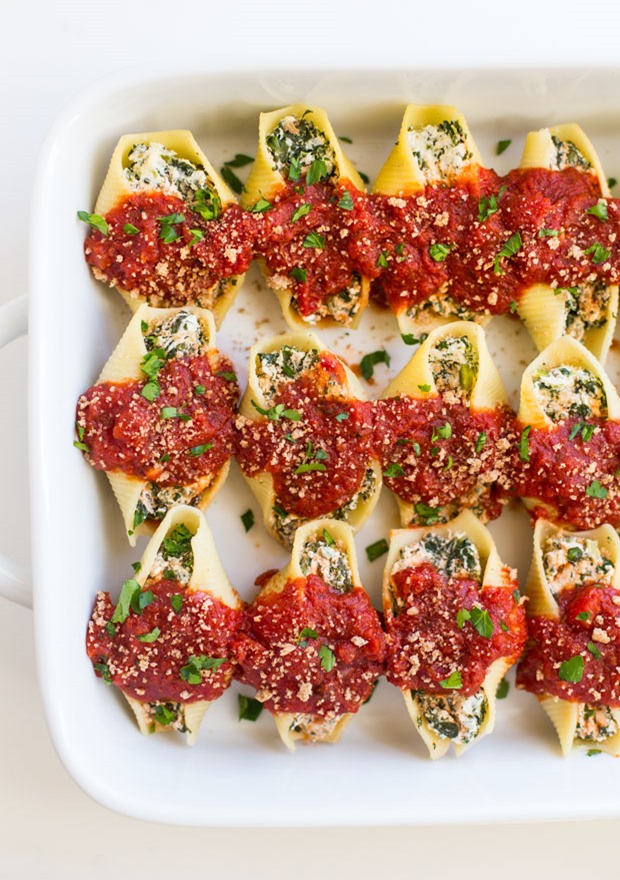 Cashew Ricotta Spinach Stuffed Shells from Making Thyme for Health