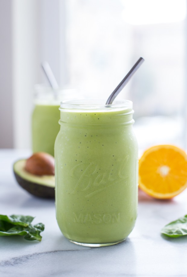 Orange Avocado Smoothie- packed with vitamin C and healthy fats that help stabilize your hormones! (dairy-free and vegan)