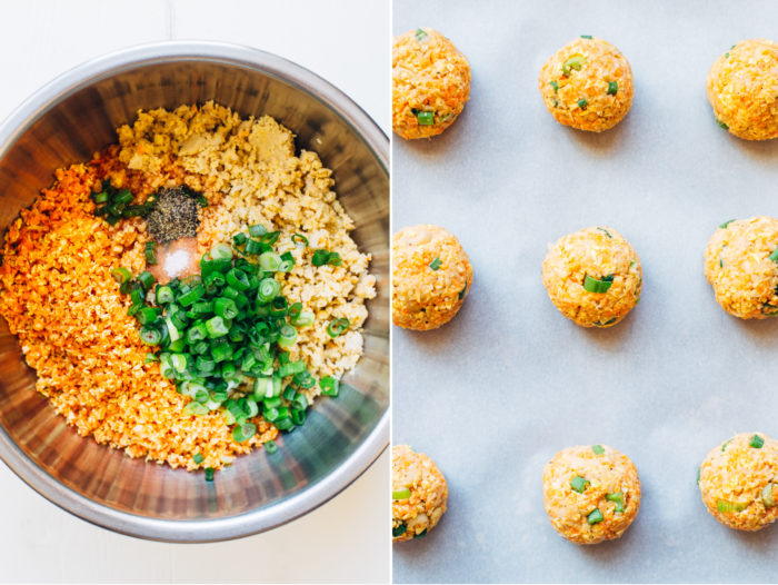 Baked Buffalo Chickpea Bites- made with just 6 simple ingredients! (vegan and gluten-free)