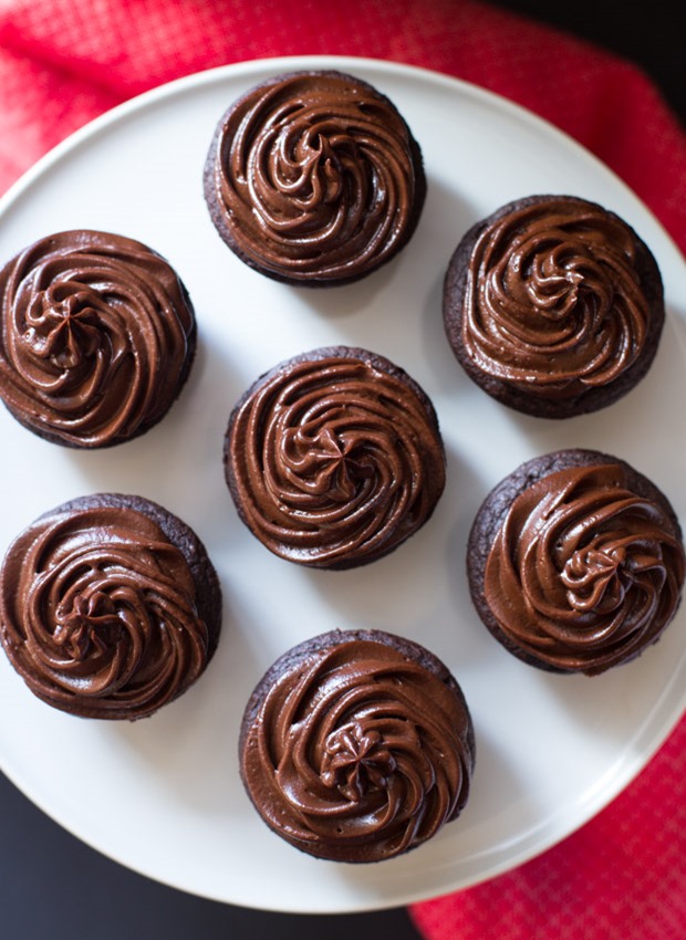 Chocolate Beet Cupcakes with Avocado Frosting- so fudgy and decadent, you would never guess they're made with healthy ingredients! (vegan, gluten-free and refined sugar-free)