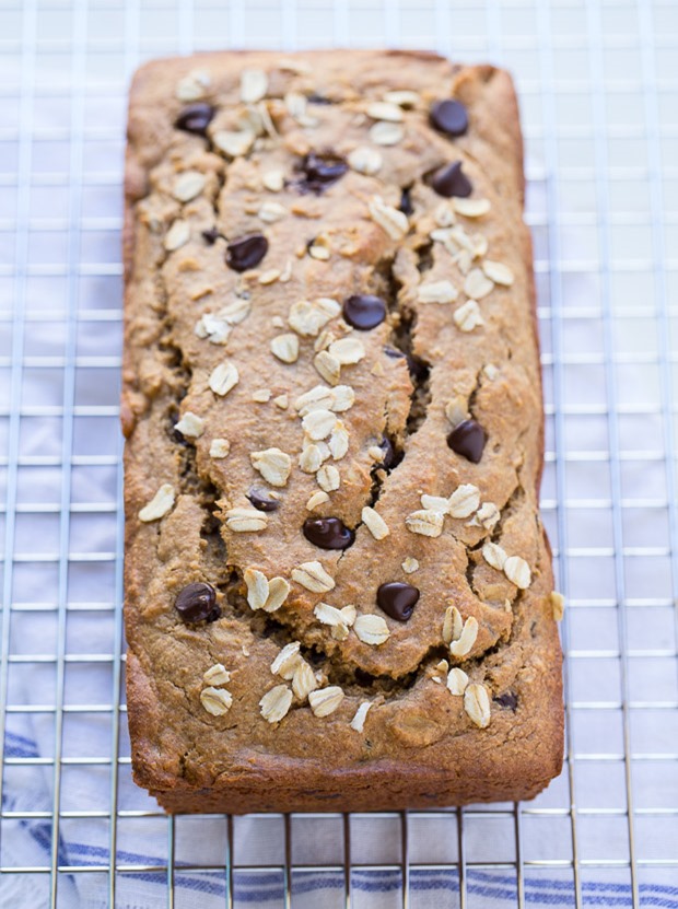 Flourless Vegan Gluten-free Banana Bread- made without starches, gums, flax, or refined sugar. Takes just 10 minutes to prep in your blender! 