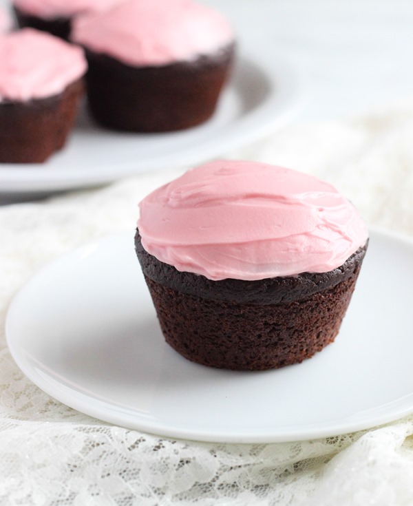 Chocolate Quinoa Cupcakes with Naturally Pink Frosting