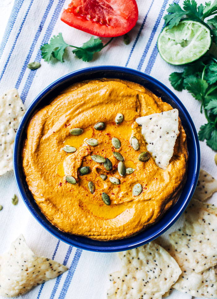 Habanero Pepita Dip- a spicy dip made from toasted pumpkin seeds, tomatoes, and habanero peppers. Only takes 15 minutes to make! (vegan + gluten-free) | Making Thyme for Health