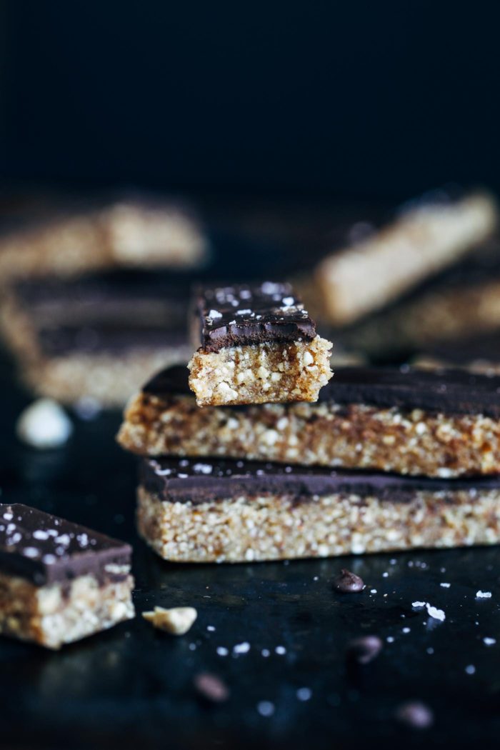 Healthy Chocolate Peanut Butter Candy Bars- a healthier sweet treat made from secretly nutritious ingredients. You won't believe how easy they are to make! (vegan, gluten-free and refined sugar-free) | Making Thyme for Health