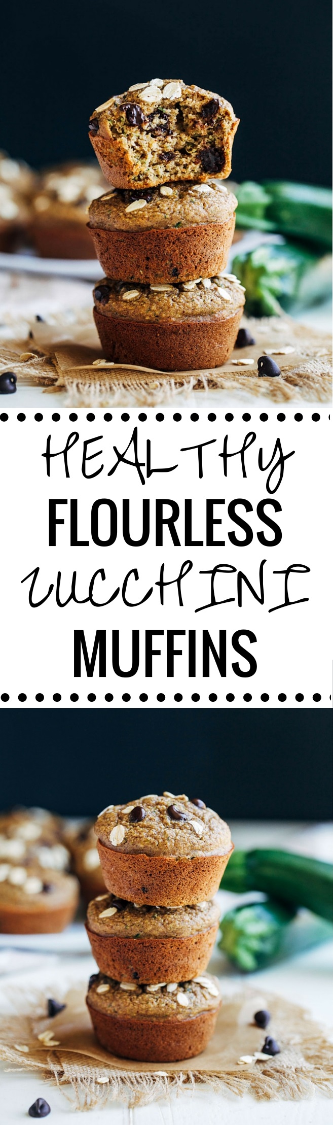 Healthy Flourless Zucchini Muffins- super easy to make and there's only one dish to wash, your blender! They're so moist and fluffy, no one will ever know they're made with healthy ingredients! (gluten-free, dairy-free, oil-free, and refined sugar-free) | Making Thyme for Health