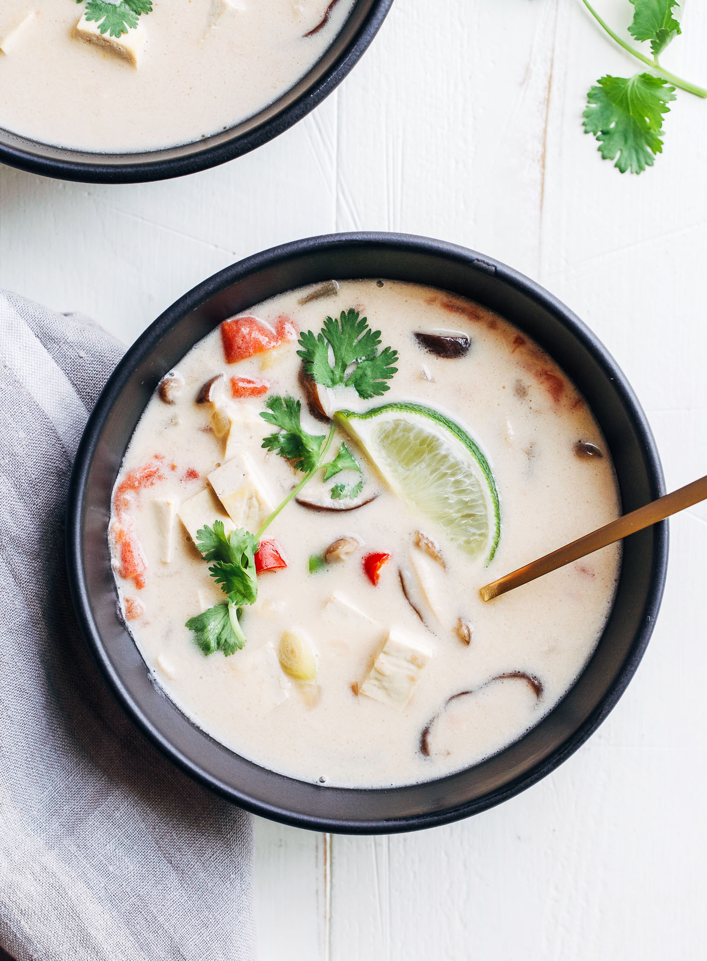 Vegan Tom Kaa Gai (Coconut Milk Soup) - Making Thyme for Health