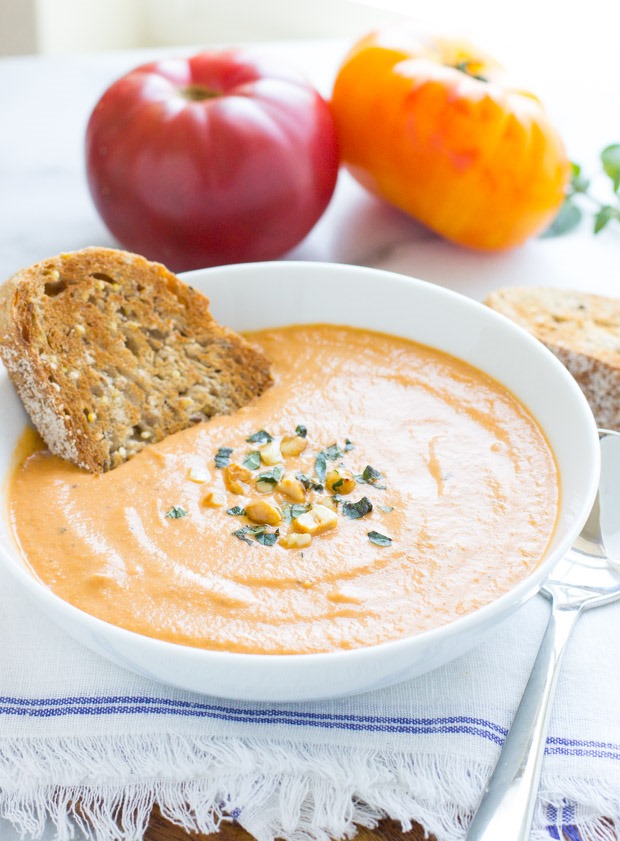 Creamy Eggplant Tomato Soup from Making Thyme for Health