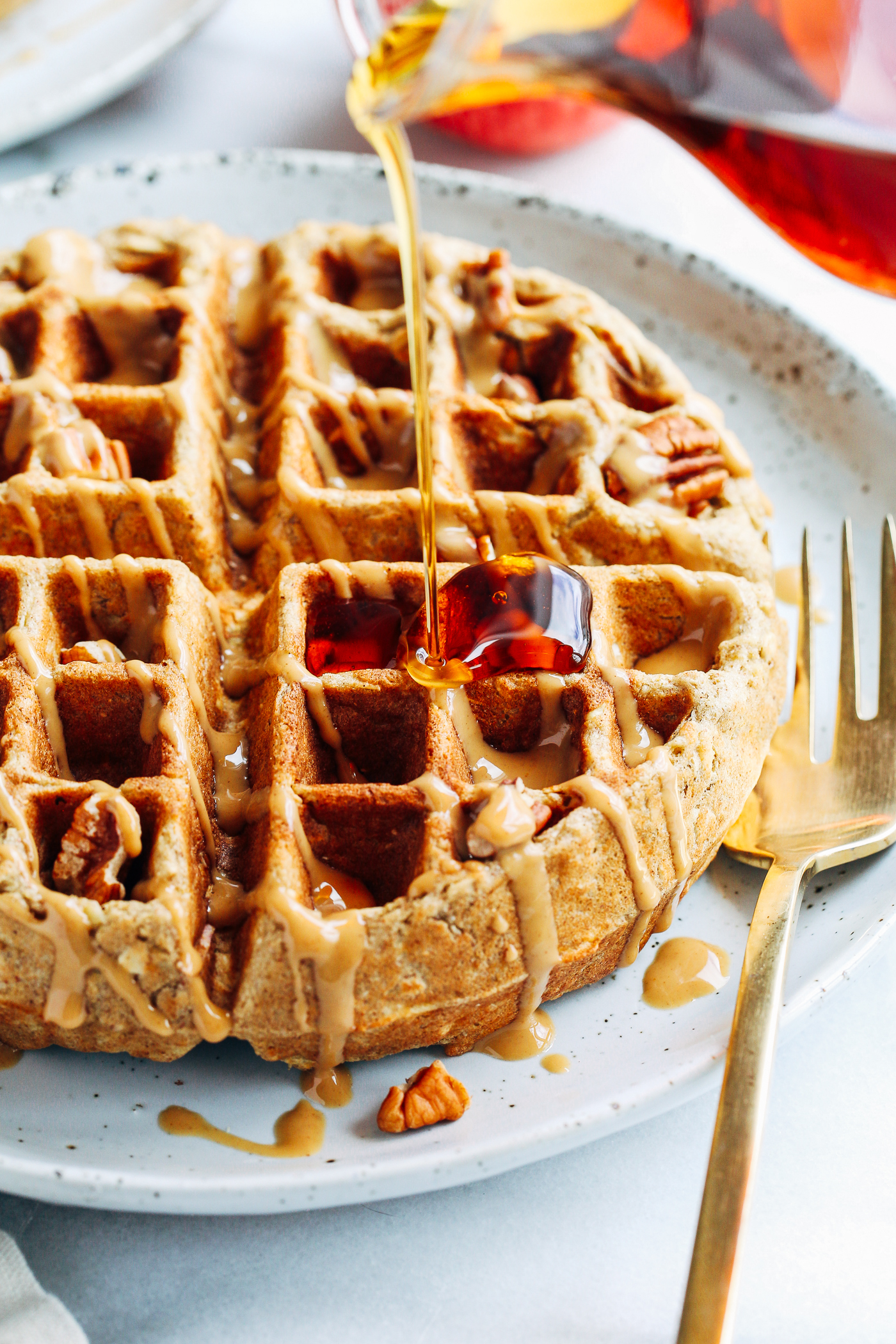 Apple Cinnamon Oatmeal Waffles