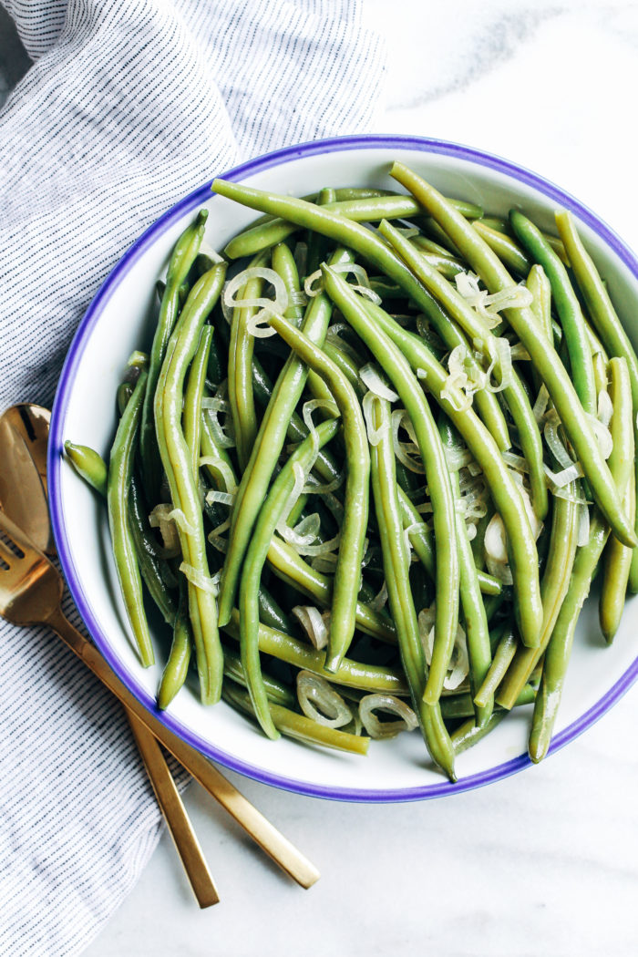Simple Green Beans with Shallots and Olive Oil