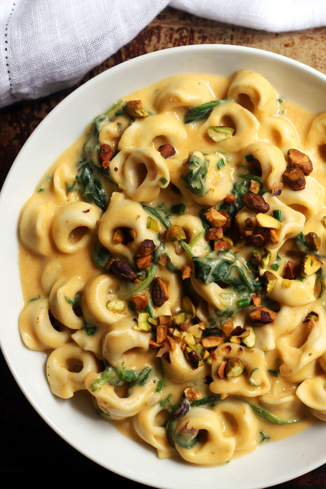 Pumpkin Tortellini with Pumpkin Alfredo Sauce from Eats Well With Others