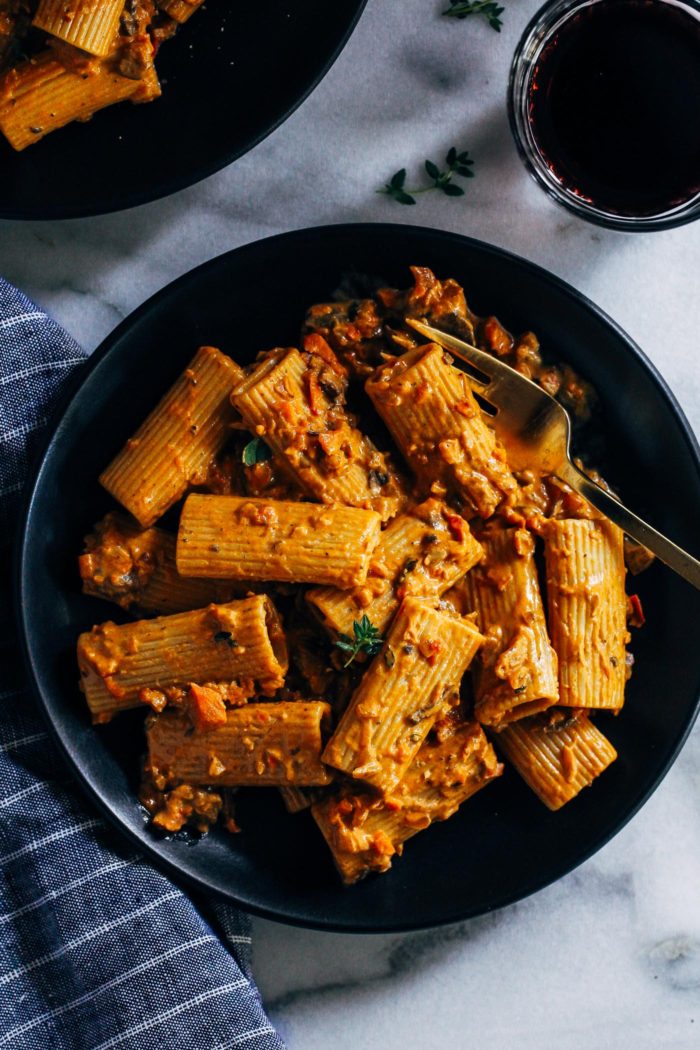 The Best Vegetable Bolognese- a plant-based take on classic bolognese that's bursting with umami flavor. Perfect for special occasions and holidays!